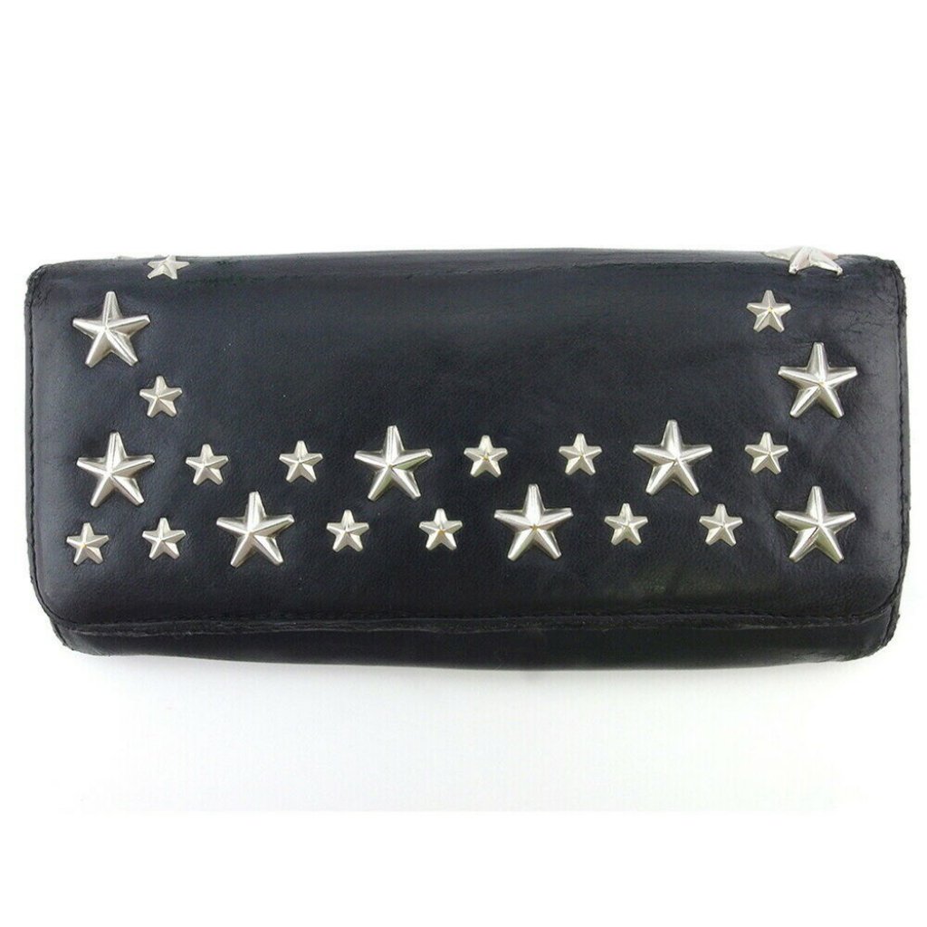 Jimmy Choo Purse Black Silver Women Authentic Secondhand